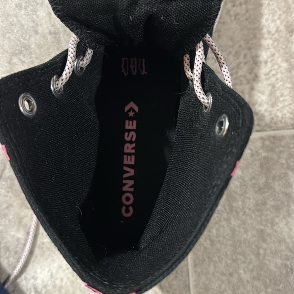 Black and Pink High-Top Converse Sneakers size 9.5 - Picture 6 of 6